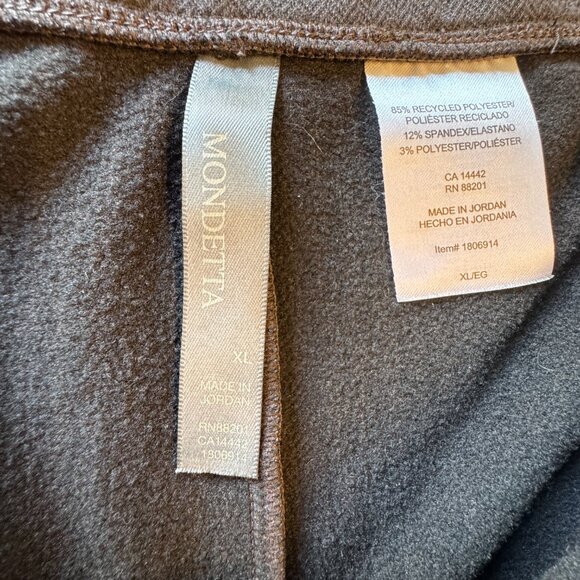 Mondetta Pull-On Herringbone Straight Leg Pants XL Brown Brushed Back Lining - Picture 10 of 11